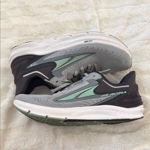 Altra Gray and Green Athletic Shoes with Mesh Upper
